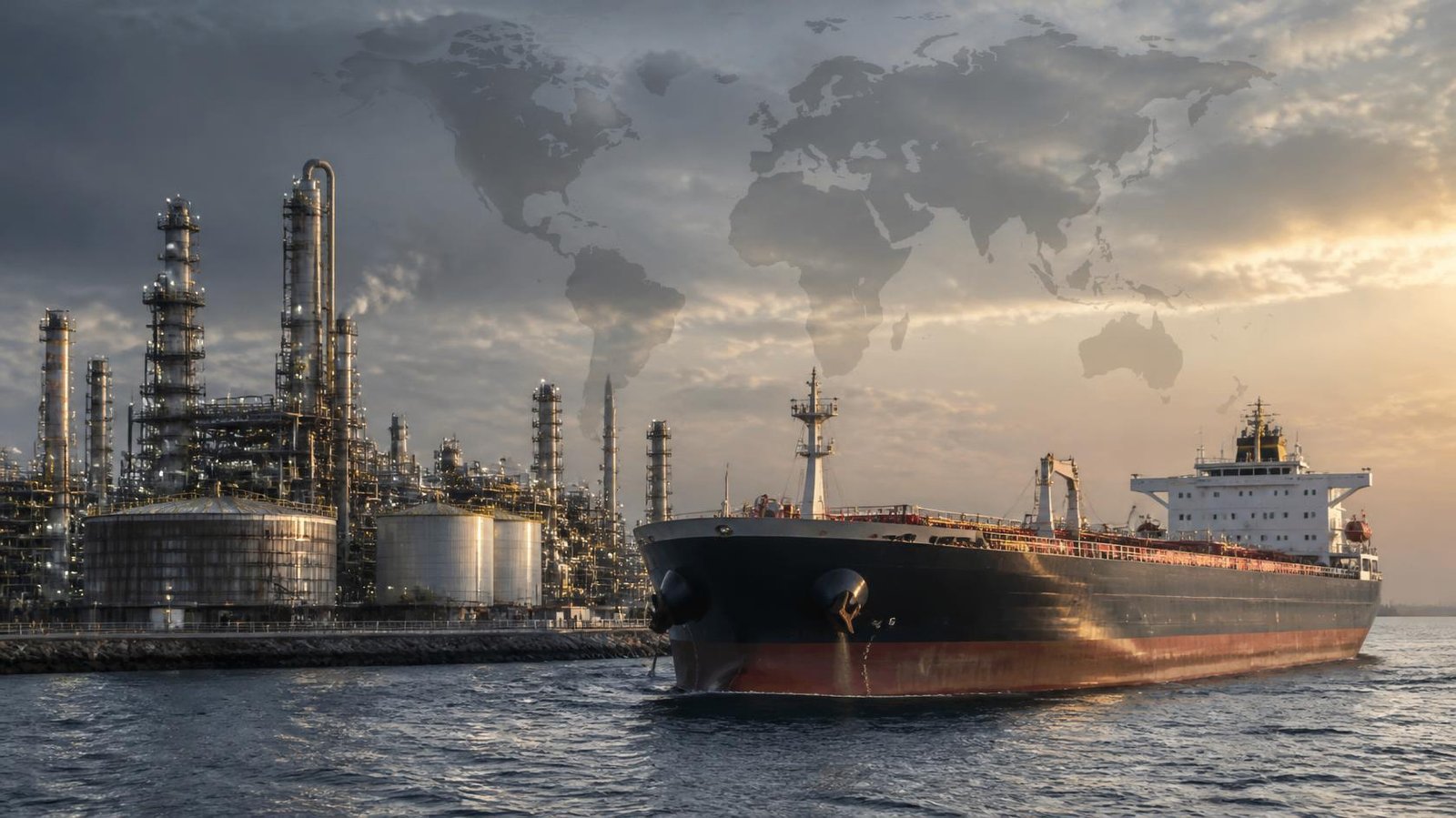 Oil refinery processing crude oil into everyday uses of petroleum and fuels Agar doosri image